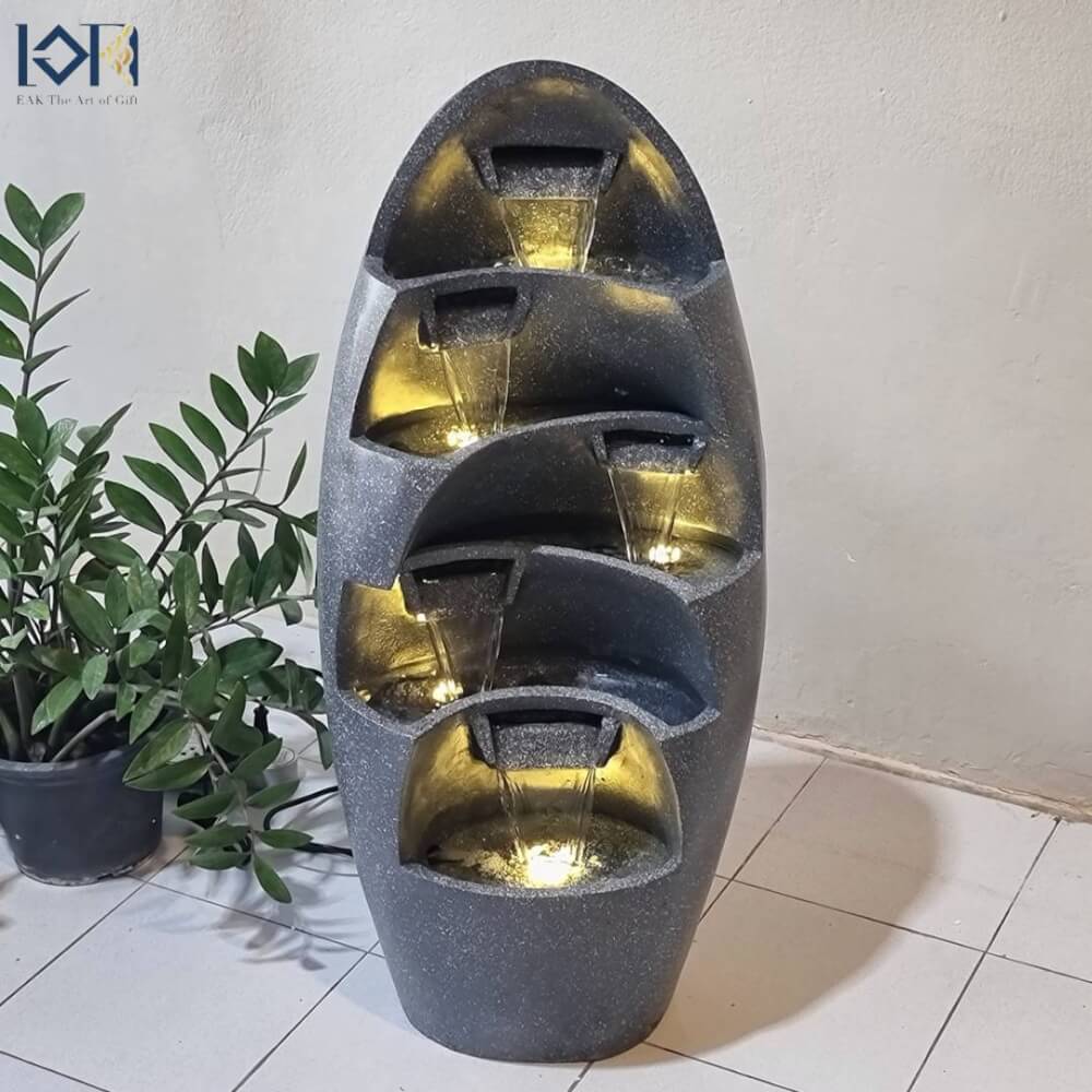 น้ำพุตั้งพื้นเสริมฮวงจุ้ย EAKGIFT รุ่น230051 ขนาดใหญ่ มีน้ำไหลพร้อมไฟ