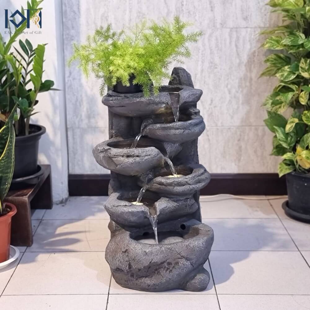 น้ำพุตั้งพื้นเสริมฮวงจุ้ย EAKGIFT รุ่น206 สไตล์ธรรมชาติ