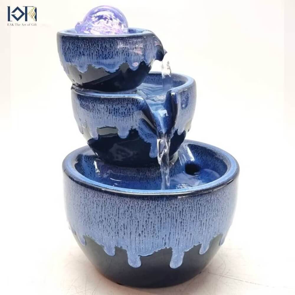 น้ำพุตั้งโต๊ะเสริมฮวงจุ้ย EAKGIFT รุ่น 2108A เซรามิกงานสวยเรียบหรูทันสมัย_8
