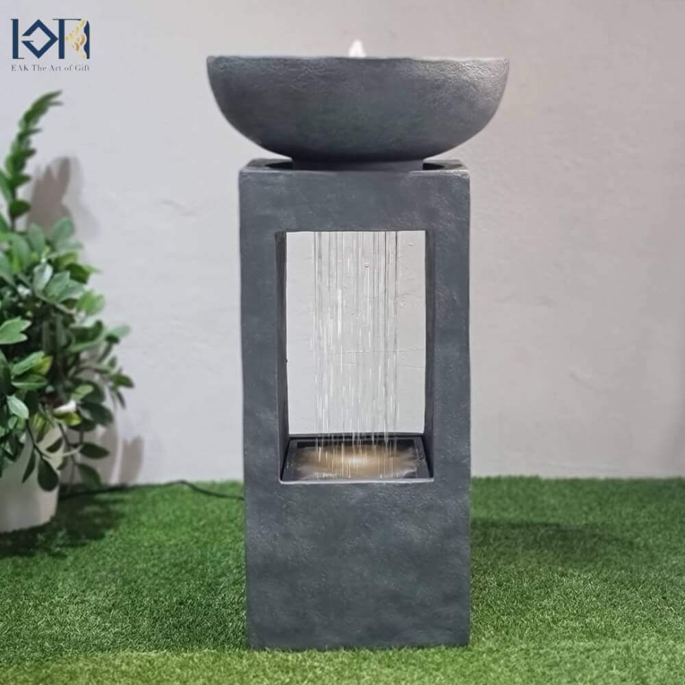 น้ำพุล้นตั้งพื้น EAKGIFT รุ่นMZ15412GA สไตล์แต่งบ้านเสริมฮวงจุ้ย