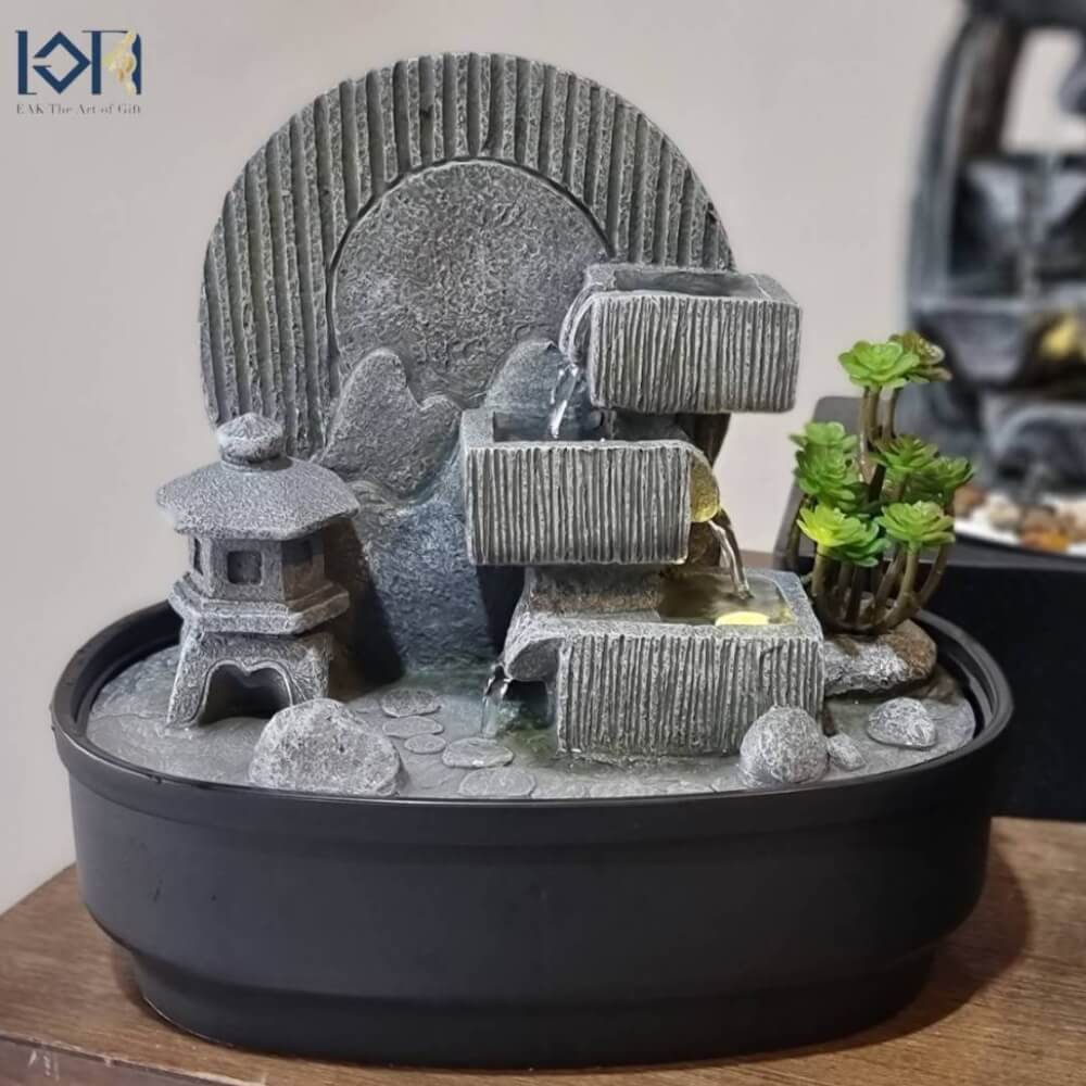 น้ำล้นตั้งโต๊ะเสริมฮวงจุ้ย EAKGIFT รุ่น 1222037NL จัดสวนสไตล์ญี่ปุ่น อ่างน้ำพุตกแต่งบ้าน_8