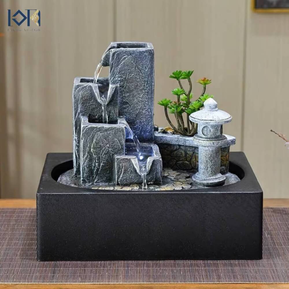 น้ำพุตั้งโต๊ะเสริมฮวงจุ้ย EAKGIFT รุ่นA1201139 มีต้นไม้ปลอมแถมให้ น้ำตกจำลองฮวงจุ้ยมงคล_8