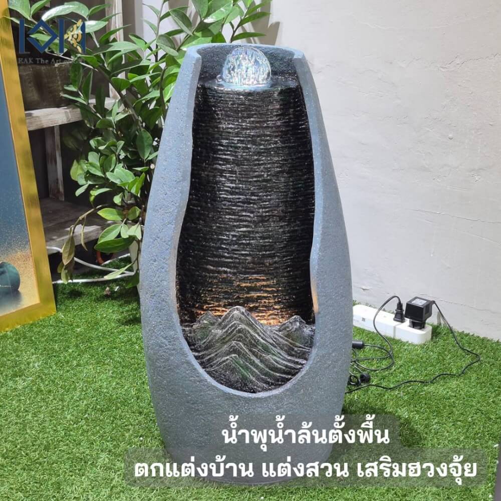 น้ำพุตั้งพื้น EAKGIFT รุ่น22045 สไตล์คลาสสิก ตกแต่งบ้านเสริมฮวงจุ้ย