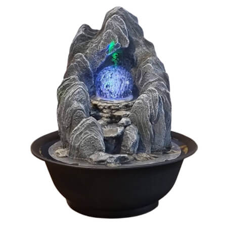 น้ำพุตั้งโต๊ะเสริมฮวงจุ้ย EAKGIFT รุ่นภูเขาเงินทองL22051 ตั้งโต๊ะตกแต่งบ้านเรียกทรัพย์โชคลาภ_0