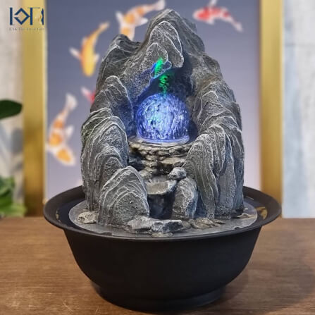 น้ำพุตั้งโต๊ะเสริมฮวงจุ้ย EAKGIFT รุ่นภูเขาเงินทองL22051 ตั้งโต๊ะตกแต่งบ้านเรียกทรัพย์โชคลาภ_1