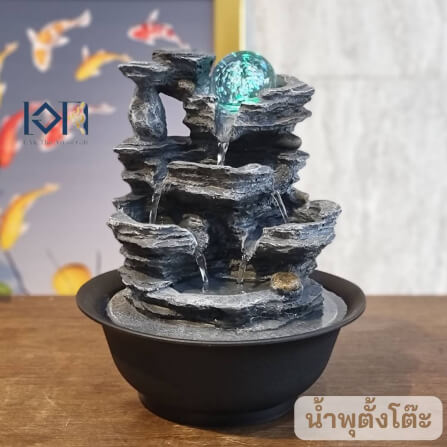 น้ำพุตั้งโต๊ะ EAKGIFT รุ่น22052 สไตล์คลาสสิก มีลูกแก้วหมุนเสริมฮวงจุ้ย_1