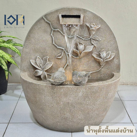 น้ำพุตั้งพื้นแต่งบ้าน EAKGIFT รุ่นMZ16424GA สไตล์สวยเรียบหรูเสริมฮวงจุ้ย_1
