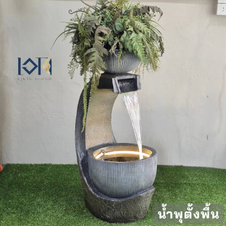 น้ำพุตั้งพื้นเสริมฮวงจุ้ย EAKGIFT รุ่นFF1012 สไตล์น้ำตก มีเสียงน้ำ_1