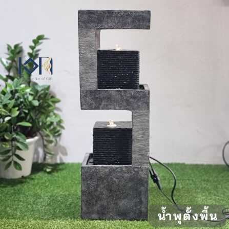 น้ำพุตั้งพื้นแต่งบ้าน EAKGIFT รุ่นMZ14467GA สไตล์เลขมงคลเลข5พลังงานบวก เสริมฮวงจุ้ย_1