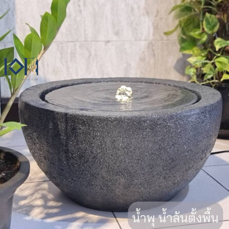 น้ำพุล้นตั้งพื้น EAKGIFT รุ่น2208สีเทาเข้ม สไตล์โมเดิร์นเสริมฮวงจุ้ย_1