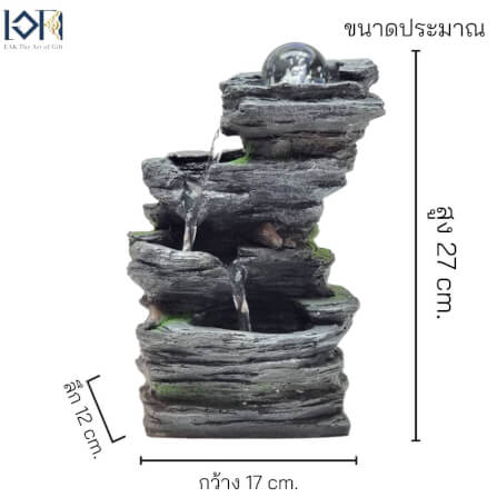 น้ำพุตั้งโต๊ะ EAKGIFT รุ่น 21038 สไตล์คลาสสิกมีลูกแก้วหมุนเสริมฮวงจุ้ย_2