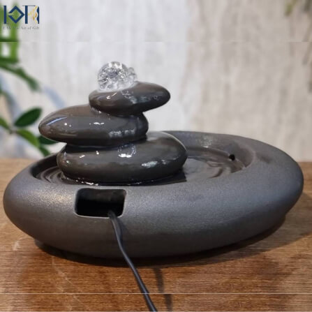 น้ำพุตั้งโต๊ะเสริมฮวงจุ้ย EAKGIFT รุ่นวงทรัพย์เรียกโชค สไตล์โมเดิร์นงานสวยเรียบหรู_3