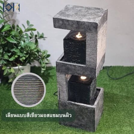 น้ำพุตั้งพื้นแต่งบ้าน EAKGIFT รุ่นMZ14467GA สไตล์เลขมงคลเลข5พลังงานบวก เสริมฮวงจุ้ย_3
