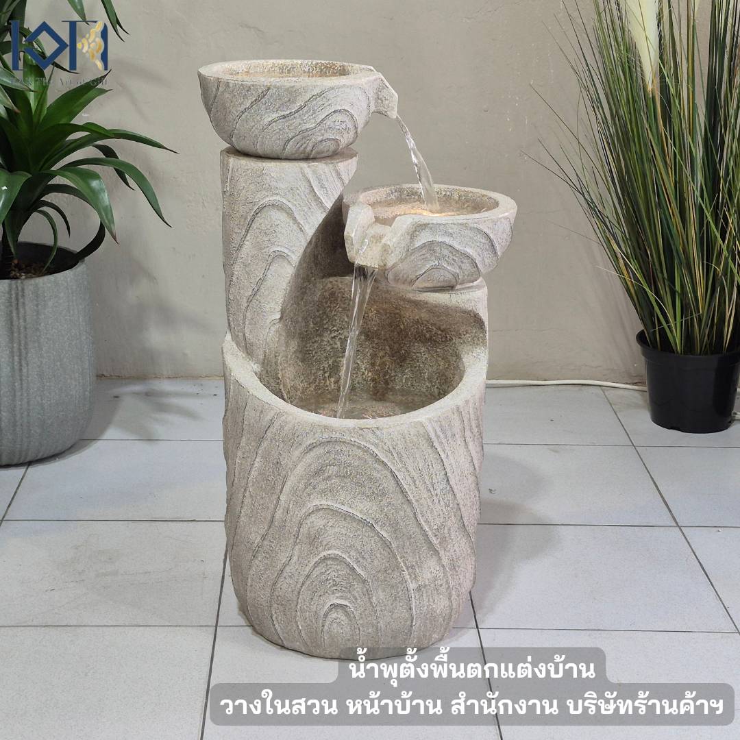 น้ำพุตั้งพื้นเสริมฮวงจุ้ย EAKGIFT รุ่นMZ16518GA อ่างน้ำล้นวางหน้าบ้าน ตกแต่งบ้าน สวน_3