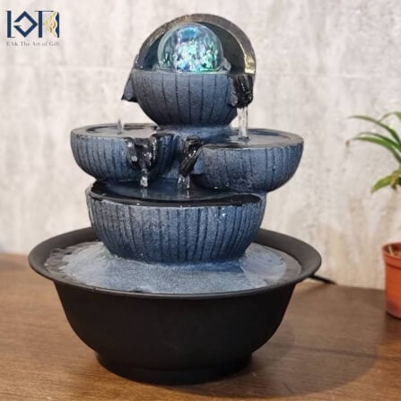 น้ำพุตั้งโต๊ะ EAKGIFT รุ่น8876 สไตล์คลาสสิก มีลูกแก้วหมุนเสริมฮวงจุ้ย_4