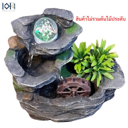 น้ำพุตั้งโต๊ะเสริมฮวงจุ้ย EAKGIFT รุ่น22062 สไตล์คลาสสิกมีกังหันวิดเงิน_4