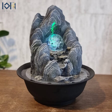 น้ำพุตั้งโต๊ะเสริมฮวงจุ้ย EAKGIFT รุ่นภูเขาเงินทองL22051 ตั้งโต๊ะตกแต่งบ้านเรียกทรัพย์โชคลาภ_5