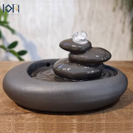 น้ำพุตั้งโต๊ะเสริมฮวงจุ้ย EAKGIFT รุ่นวงทรัพย์เรียกโชค สไตล์โมเดิร์นงานสวยเรียบหรู_6