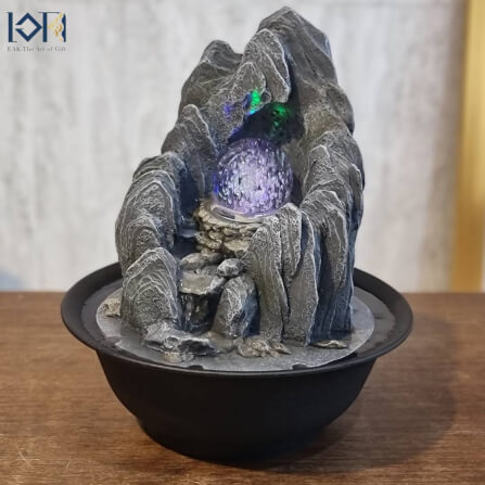 น้ำพุตั้งโต๊ะเสริมฮวงจุ้ย EAKGIFT รุ่นภูเขาเงินทองL22051 ตั้งโต๊ะตกแต่งบ้านเรียกทรัพย์โชคลาภ_6