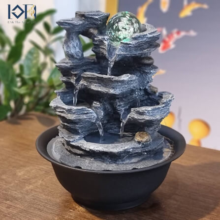 น้ำพุตั้งโต๊ะ EAKGIFT รุ่น22052 สไตล์คลาสสิก มีลูกแก้วหมุนเสริมฮวงจุ้ย_7