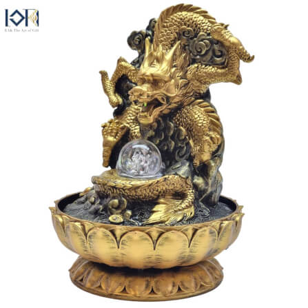 น้ำพุตั้งโต๊ะเสริมฮวงจุ้ย EAKGIFT รุ่น19001 สีทอง น้ำพุมังกรเสริมความยิ่งใหญ่บารมี_8