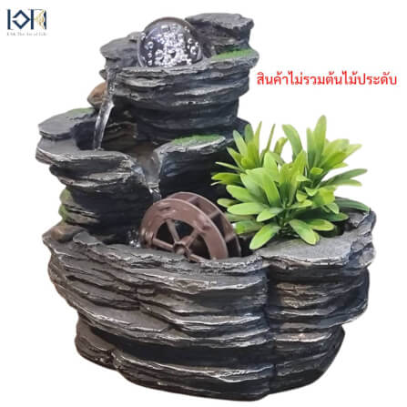 น้ำพุตั้งโต๊ะเสริมฮวงจุ้ย EAKGIFT รุ่น22062 สไตล์คลาสสิกมีกังหันวิดเงิน_8
