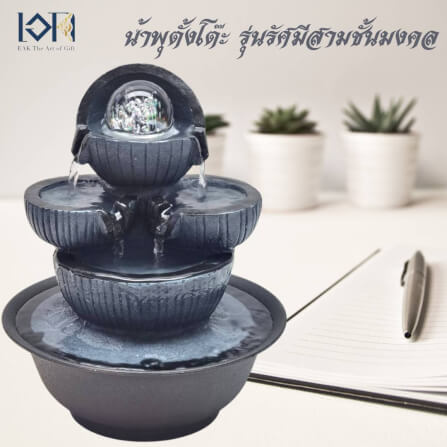 น้ำพุตั้งโต๊ะ EAKGIFT รุ่น8876 สไตล์คลาสสิก มีลูกแก้วหมุนเสริมฮวงจุ้ย_10