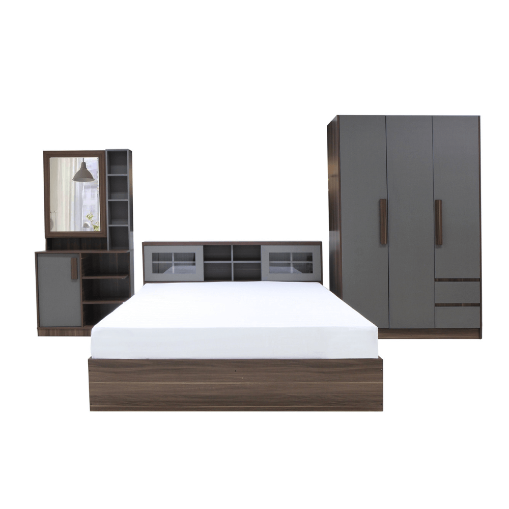 ชุดห้องนอน 5 ฟุต WISDOM DESIGN FURNITURE รุ่น WISDOM สี วอลนัท/ยีนส์