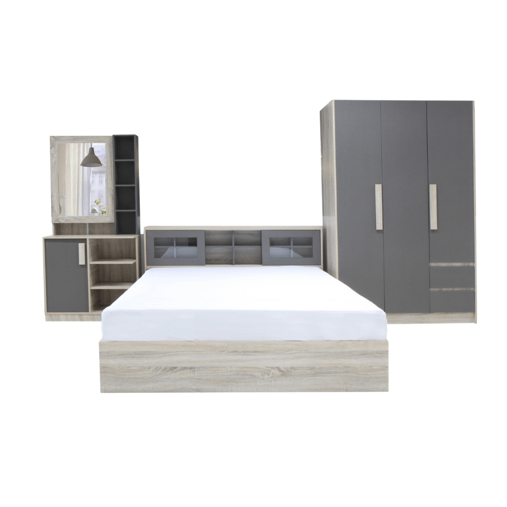 ชุดห้องนอน 6 ฟุต WISDOM DESIGN FURNITURE รุ่น WISDOM สี โซลิค/ยีนส์