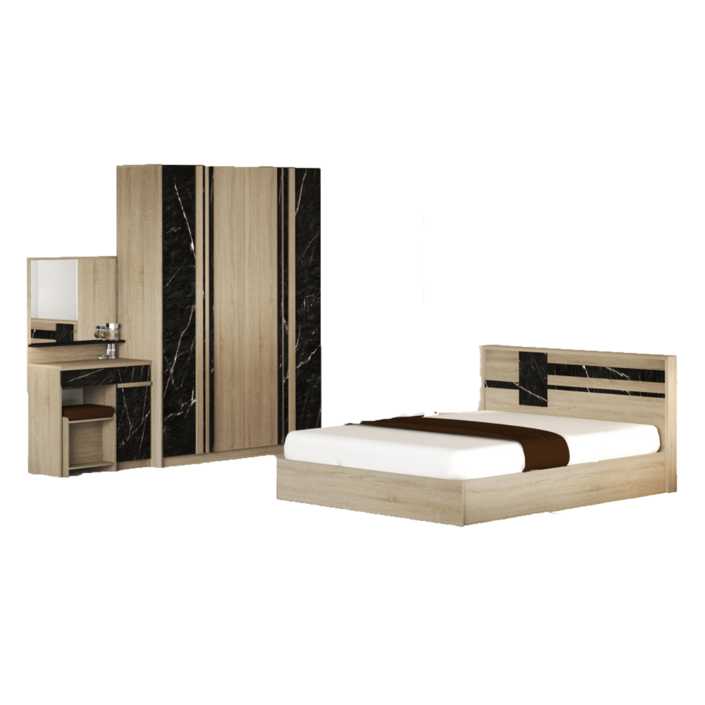 ชุดห้องนอน 6 ฟุต WISDOM DESIGN FURNITURE รุ่น GALAXY EXTRA สี โซลิค/หิน_0