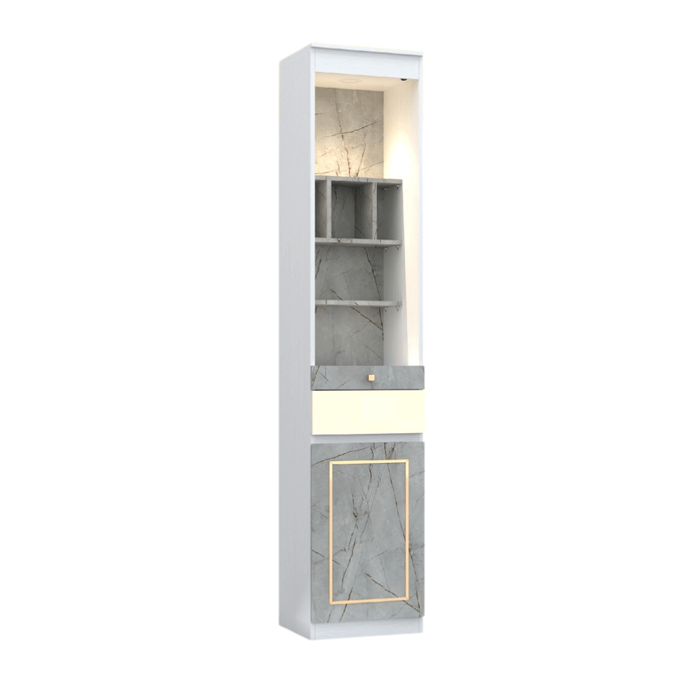 ตู้พระ WISDOM DESIGN FURNITURE รุ่น GO-05 ขนาด 40 ซม. สีขาว/ไลท์มาร์เบิ้ล/โกลด์