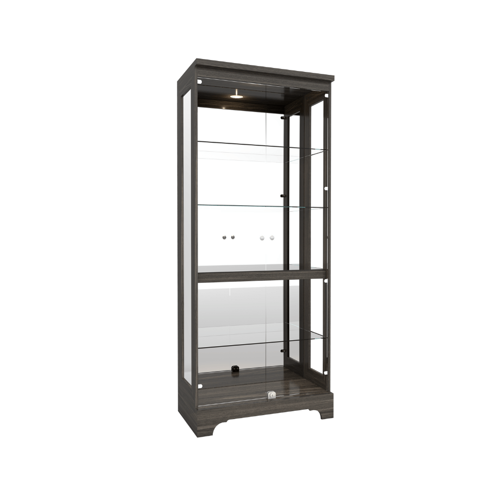 ตู้โชว์กระจก WISDOM DESIGN FURNITURE รุ่น CB-012G 80 ซม. สีไลท์เวงเก้