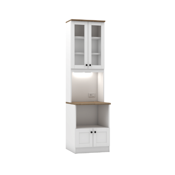 ครัวไม้สำเร็จ ตู้ตั้งพื้นพร้อมช่องใส่ไมโครเวฟ WISDOM DESIGN FURNITURE รุ่น KT-60 60 ซม. สีขาว/โรม่า_0