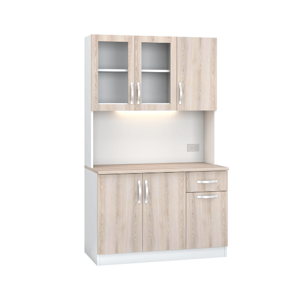 ครัวไม้สำเร็จ ตู้ตั้งพื้นท็อปเรียบ WISDOM DESIGN FURNITURE KT-121A 120 ซม. สีขาว/โซลิค