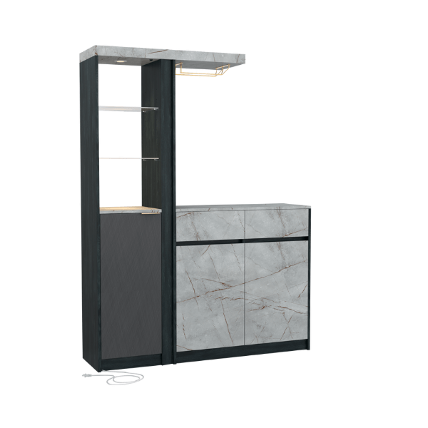 เคาน์เตอร์บาร์ WISDOM DESIGN FURNITURE GI-1 150 ซม. สีแอชเกรย์/ไลท์มาร์เบิ้ล_0