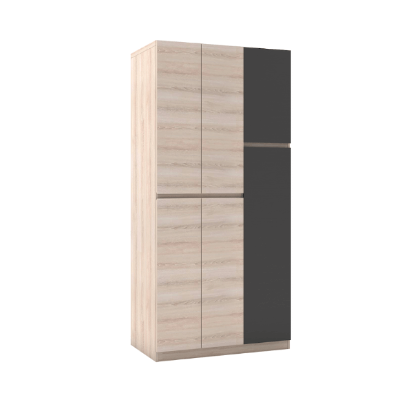 ตู้เสื้อผ้า 3 บานเปิด WISDOM DESIGN FURNITURE รุ่น WR-912 90 ซม. สีโซลิค/กราไฟท์