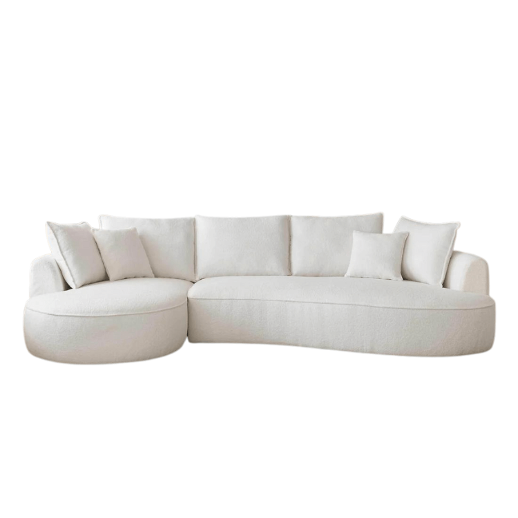 โซฟา 3 ที่นั่ง WISDOM DESIGN FURNITURE รุ่น ANGLE 300 ซม. ผ้าขนแกะ สีขาว