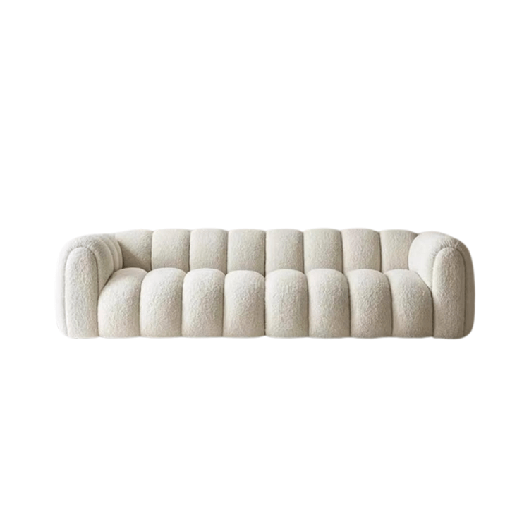 โซฟา 3 ที่นั่ง WISDOM DESIGN FURNITURE รุ่น LISA 220 ซม. ผ้าขนแกะ สีขาว