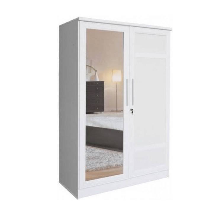 ตู้เสื้อผ้า 2 บานเปิด WISDOM DESIGN FURNITURE รุ่น C-120 SIMPLE E 120 ซม. สีขาว