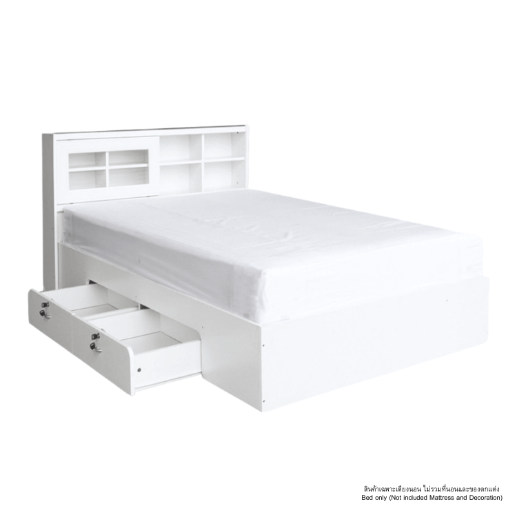เตียง 3.5 ฟุต WISDOM DESIGN FURNITURE รุ่น DESIGN-D สีขาว