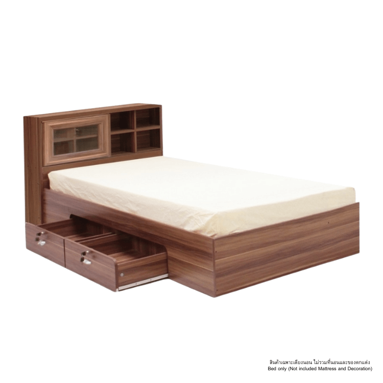 เตียง 3.5 ฟุต WISDOM DESIGN FURNITURE รุ่น DESIGN-D สีวอลนัท