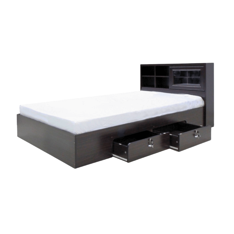เตียง + ที่นอนสปริง 3.5 ฟุต WISDOM DESIGN FURNITURE รุ่น DESIGN-D สีโอ๊ค