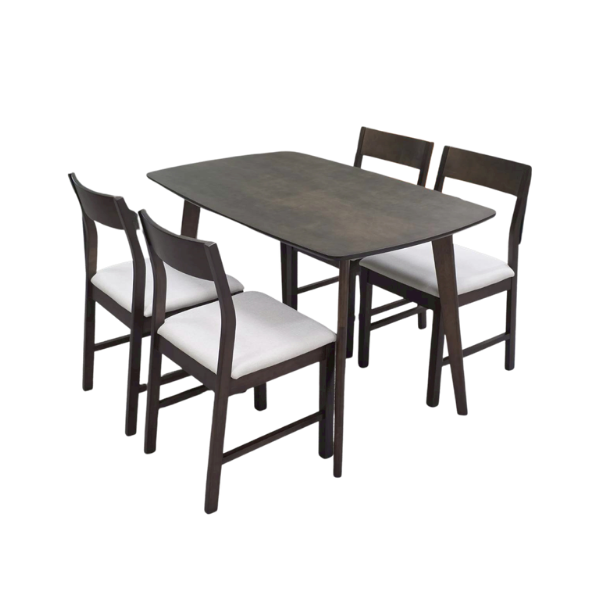 ชุดโต๊ะอาหารไม้ 4 ที่นั่ง WISDOM DESIGN FURNITURE รุ่น YOSHI 120 ซม. สีวอลนัท