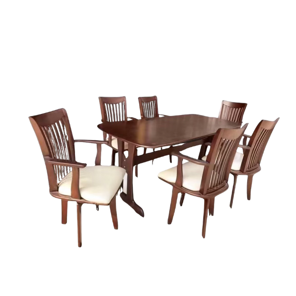 ชุดโต๊ะอาหารไม้ 6 ที่นั่ง WISDOM DESIGN FURNITURE รุ่น RUSSELL 180 ซม. สีคาปูชิโน่
