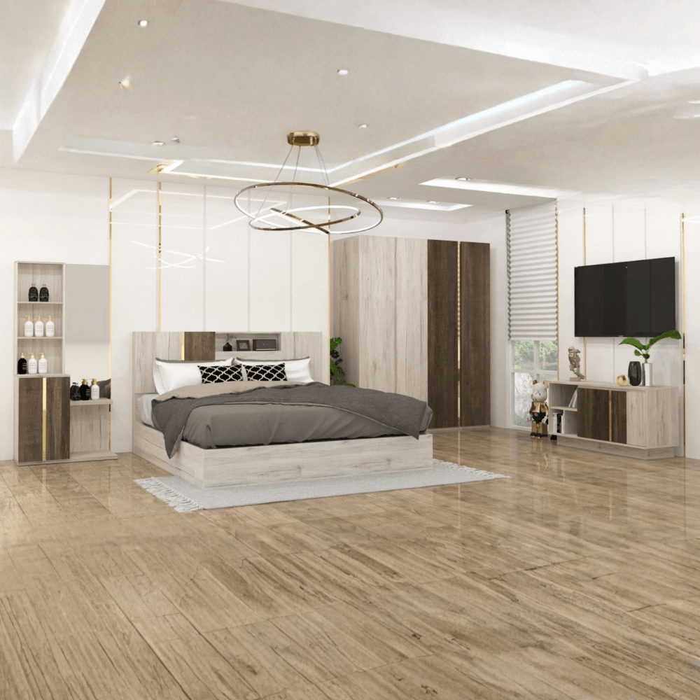 ชุดห้องนอน 6 ฟุต WISDOM DESIGN FURNITURE รุ่น ANANDA สีไวท์บอล/อัลมอนด์_1