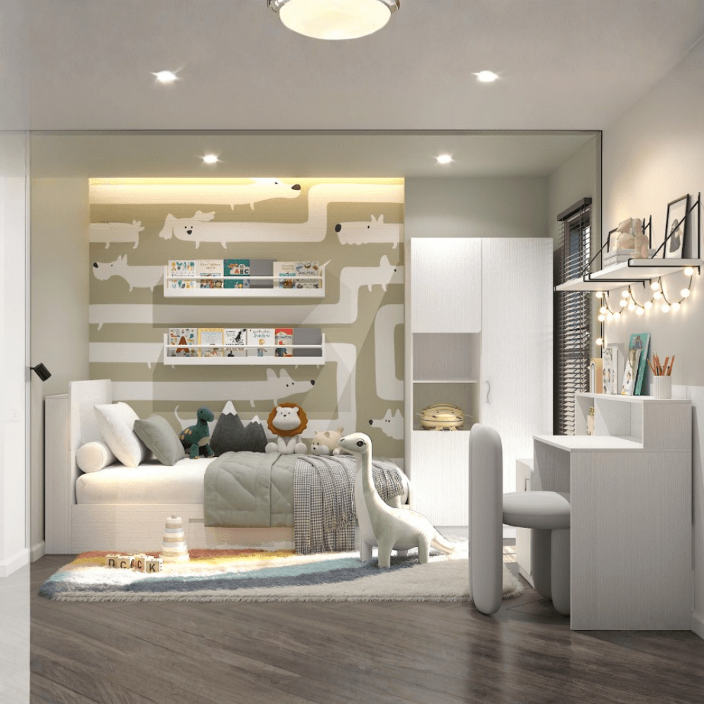 ชุดห้องนอน + ที่นอน PVC 3.5 ฟุต WISDOM DESIGN FURNITURE รุ่น FAMINGO1 สีขาว_1