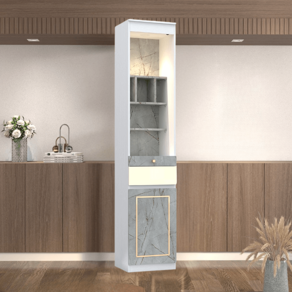 ตู้พระ WISDOM DESIGN FURNITURE รุ่น GO-05 ขนาด 40 ซม. สีขาว/ไลท์มาร์เบิ้ล/โกลด์