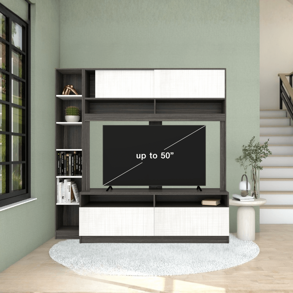 ตู้วางทีวี WISDOM DESIGN FURNITURE รุ่น HT-1501 150 ซม. สีไลท์เวงเก้/แฟบริค