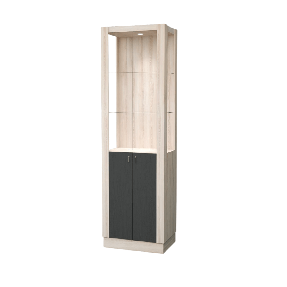 ตู้โชว์กระจก WISDOM DESIGN FURNITURE รุ่น CB-001 60 ซม. สีโซลิค/กราไฟท์