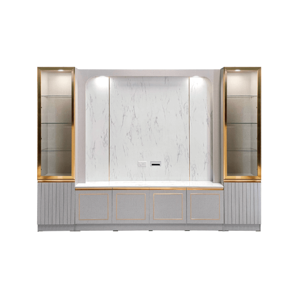 ตู้วางทีวี WISDOM DESIGN FURNITURE รุ่น ORIANNA 300 ซม. สีไลท์ยีนส์/ไวท์มาร์เบิ้ล